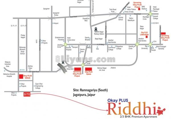 Location Map of Riddhi - 1/2/3 Bhk Flats In Jagatpura